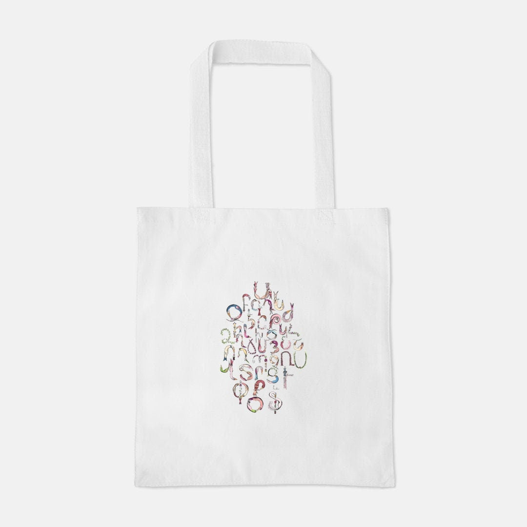 Armenian Alphabet tote bag